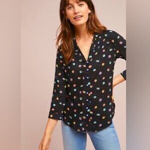 Anthropologie 13 of 52 Conversations Button Down Top Sizs 14